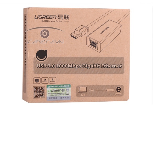 USB 3.0 to Lan Ugreen 20255 Gigabit 10/100/1000Mbps-ABS