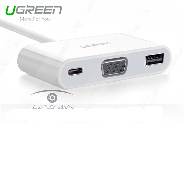 Cáp chuyển USB Type C sang VGA và USB 3.0 Ugreen UG-30376 chính hãng