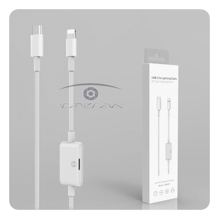 Cáp chuyển USB-C ra Lightning Cable với giắc cắm audio Lightning Headset Jack MA067