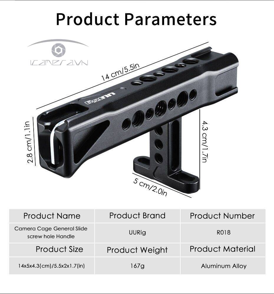 UURig R018 Tay cầm gắn SmallRig Cage