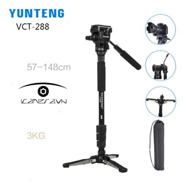 Monotripod chân xòe Yunteng VCT-288 dành cho máy ảnh, máy quay chuyên nghiệp