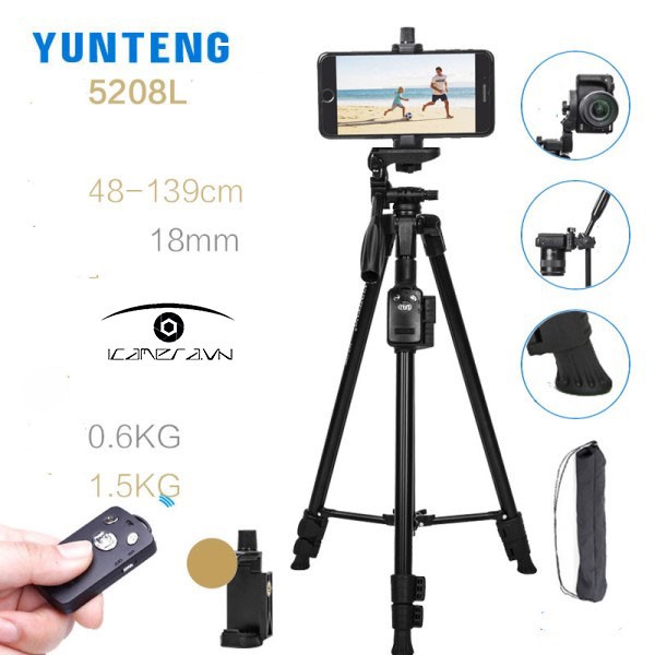 Chân tripod Yunteng VCT-5208L