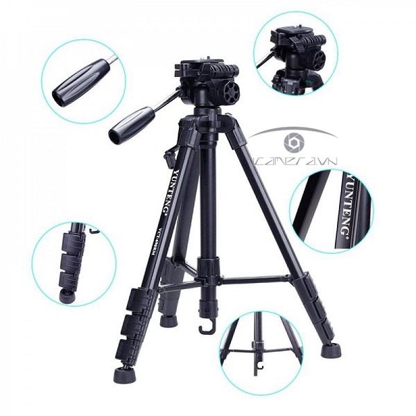 Tripod máy ảnh, máy quay chuyên nghiệp cao 1.45m Yunteng VCT-690 RM