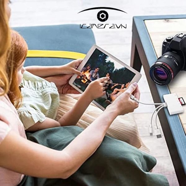 Đầu đọc thẻ nhớ đa năng ba cổng Type-C Lightning và USB