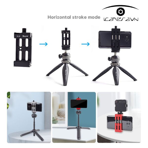 Kẹp điện thoại Xiletu XJ-8 thế hệ II hợp kim nhôm đa năng chính hãng giá tốt