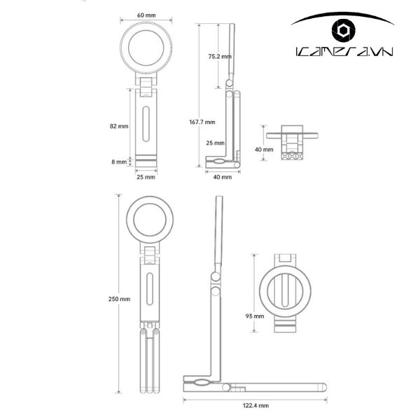 Magsafe E01S Chân Máy Điện Thoại bỏ túi gấp gọn