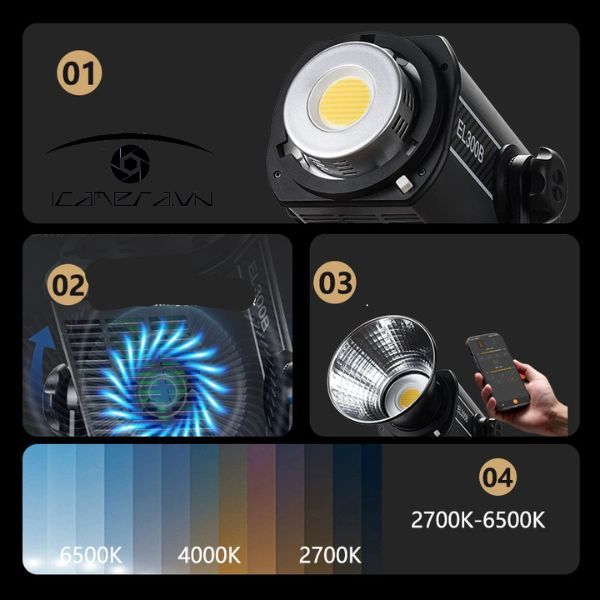 Đèn Led EL200B 200W Studio quay phim chụp ảnh