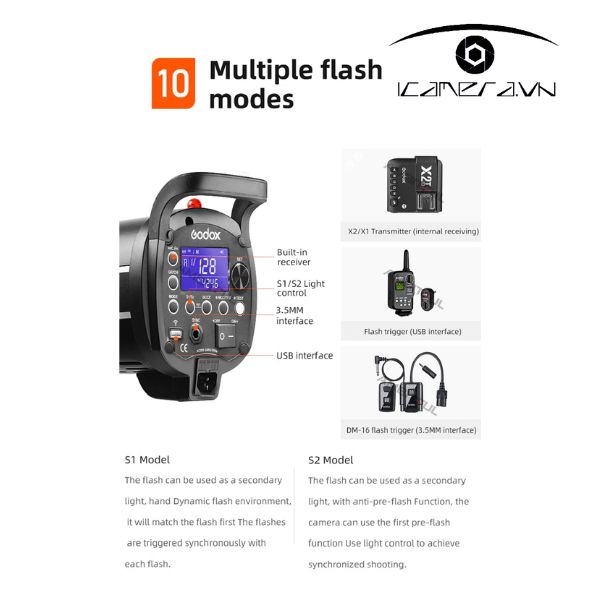 Đèn Flash Godox QT800II chụp hình Studio