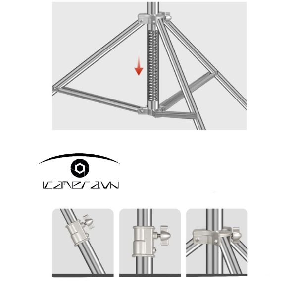 Chân đèn inox Qihe J288S 2.8m