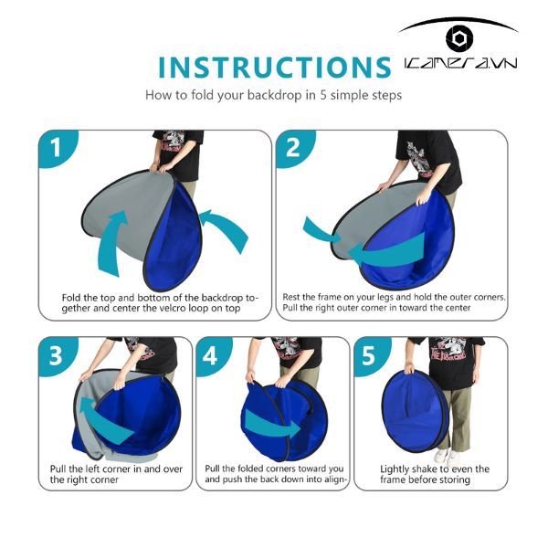 Phông vải 2 mặt di động 1.5m x 2m màu ghi và xanh dương