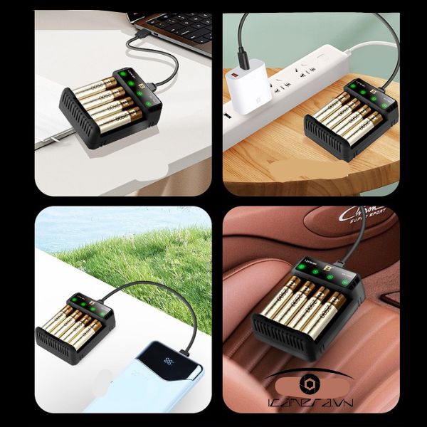 Bộ sạc pin FB-C61 kèm 4 viên pin AA dung lượng 2500mAh
