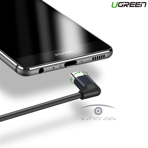 Ugreen 50521- Cáp USB Type C to USB 2.0 dài 1m bẻ góc 90 độ chính hãng
