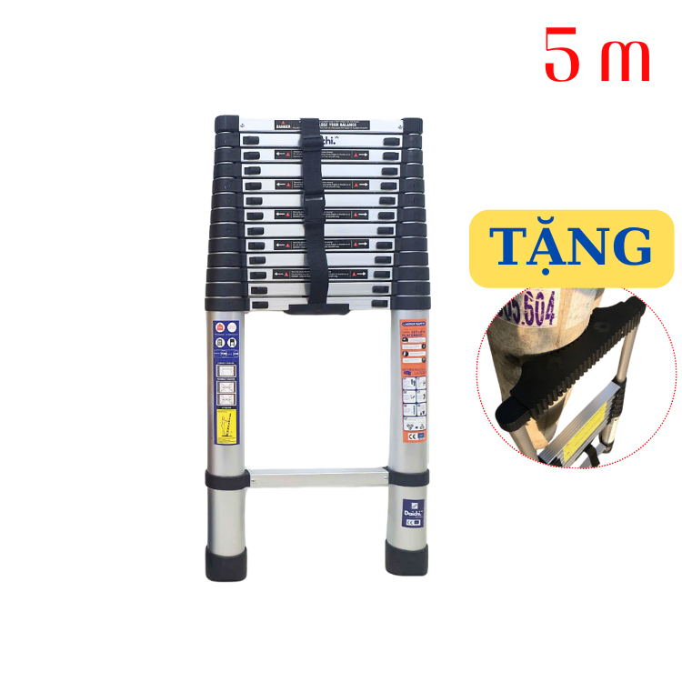 Thang Nhôm Rút Đơn 5m DA-N50D (5m) (Tặng phụ kiện)