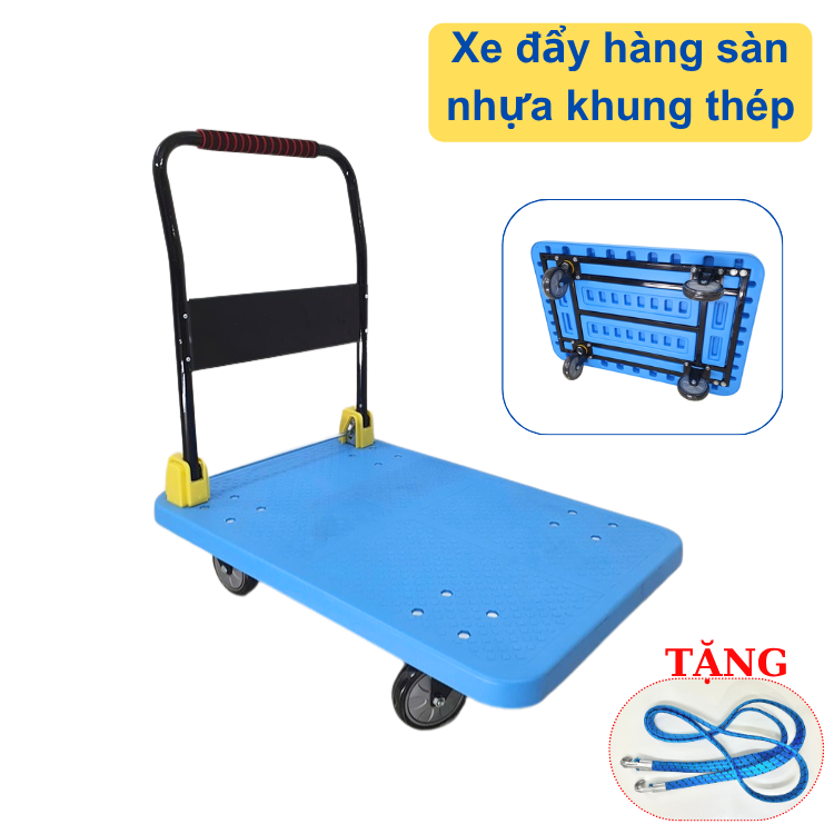 Xe đẩy hàng sàn nhựa bánh chống ồn 300kg FD-N300