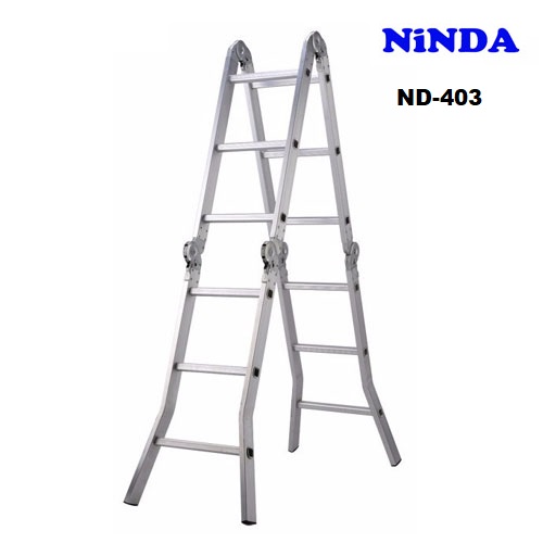 (1,7m) Thang nhôm Ninda ND-403 gấp 4 khúc