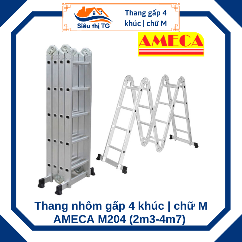 Thang gấp 4 khúc Ameca AMC-M204 (2.3m)