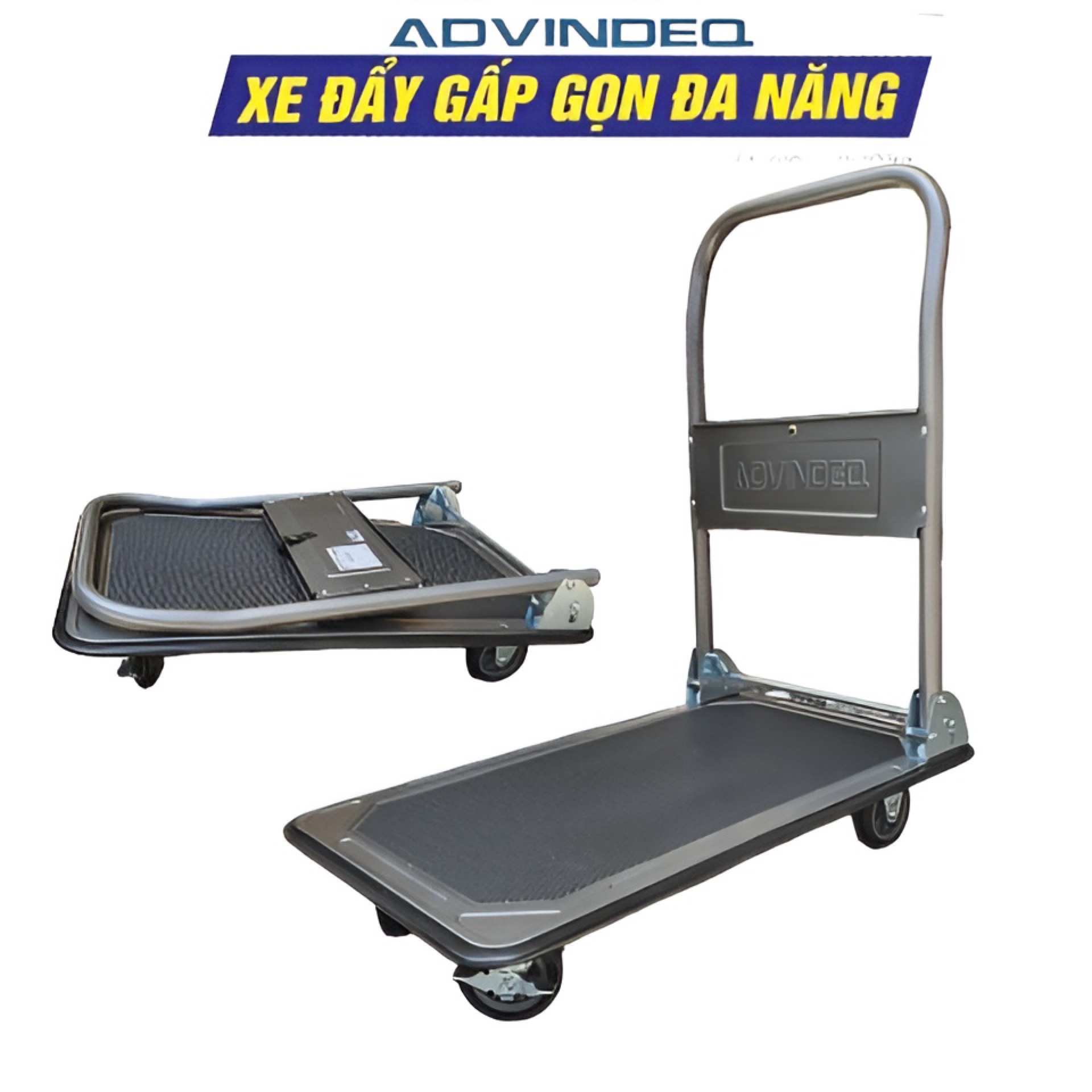 Xe đẩy hàng 4 bánh phủ nhám Advindeq HT-170 (170kg)