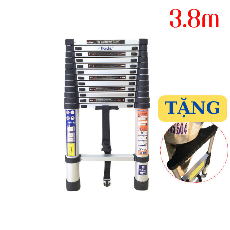 Thang nhôm rút đơn Daichi DA-N38D (3.8m) (Tặng pk)