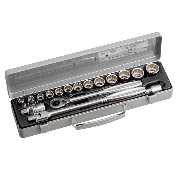 Hộp đầu khẩu và cần vặn TONE 17 chi tiết 1/2