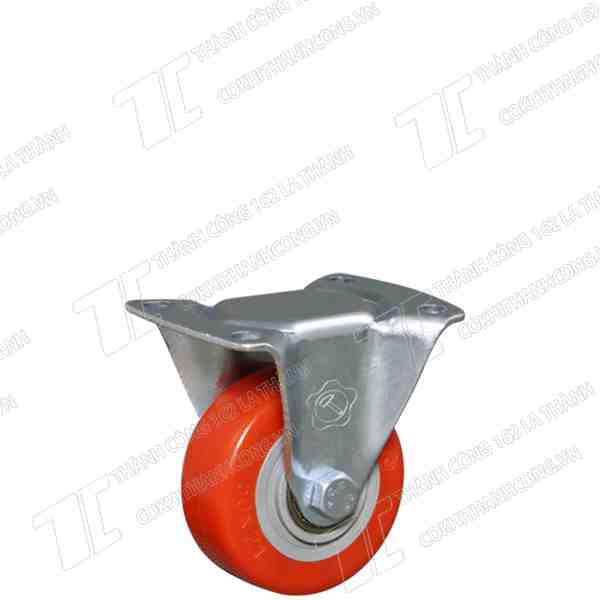 Bánh xe đẩy HB50 PU nhựa đỏ tĩnh(50mm)