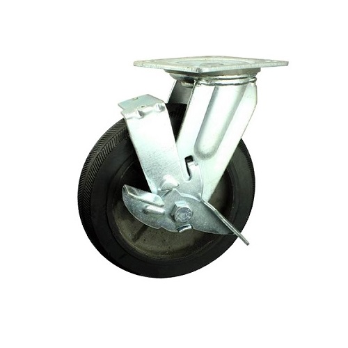 Bánh xe cao su PH MKS150 khóa (150mm)