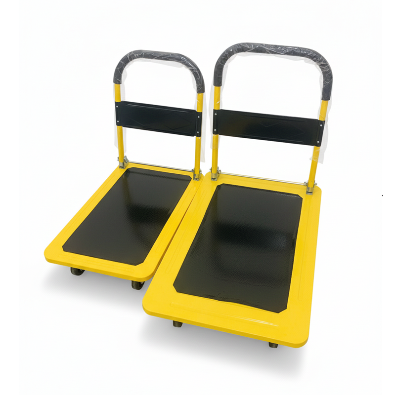 Xe đẩy hàng sàn thép 4 bánh vàng đen 150kg