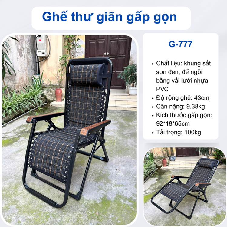 Ghế xếp thư giãn gấp gọn G-777