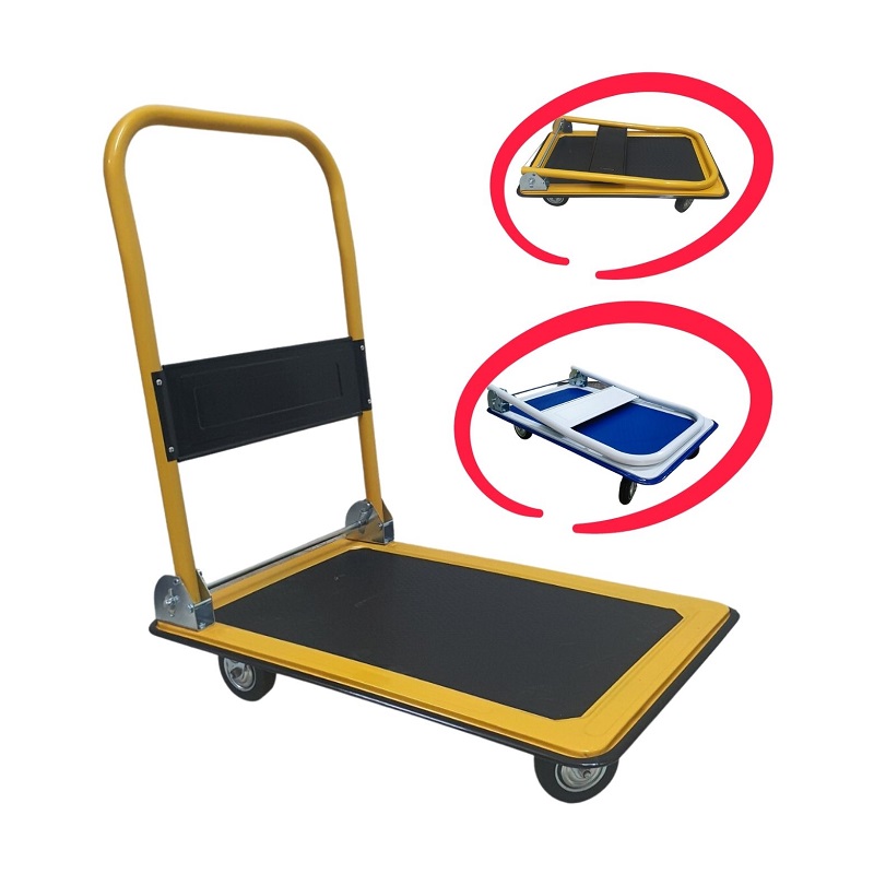 Xe đẩy hàng 4 bánh sàn thép T-100 (100kg)