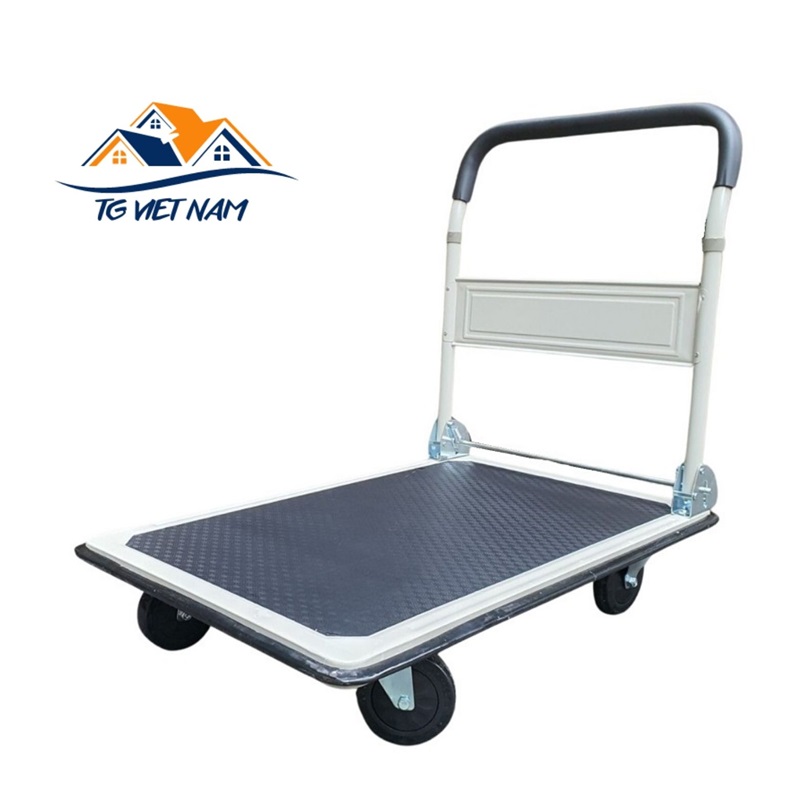 Xe đẩy hàng 4 bánh 300kg sàn thép FactDept FD300