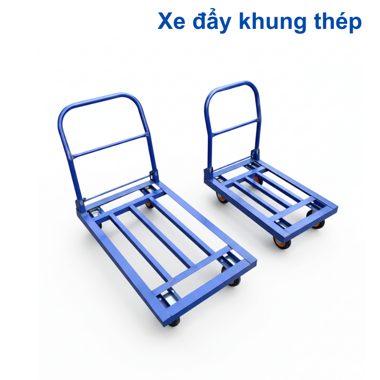 Xe kéo hàng 4 bánh khung xương thép 300-350kg