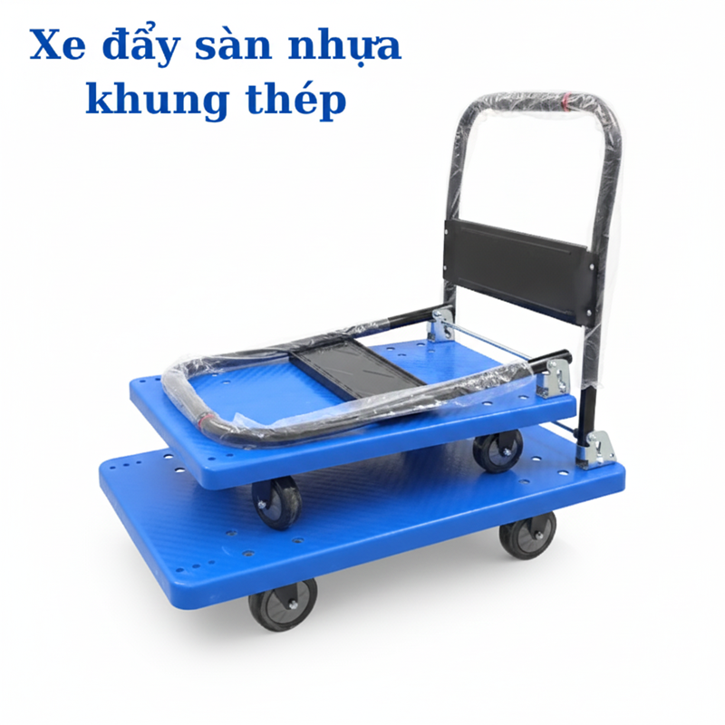Xe đẩy hàng sàn nhựa 4 bánh TS-150N (150kg)