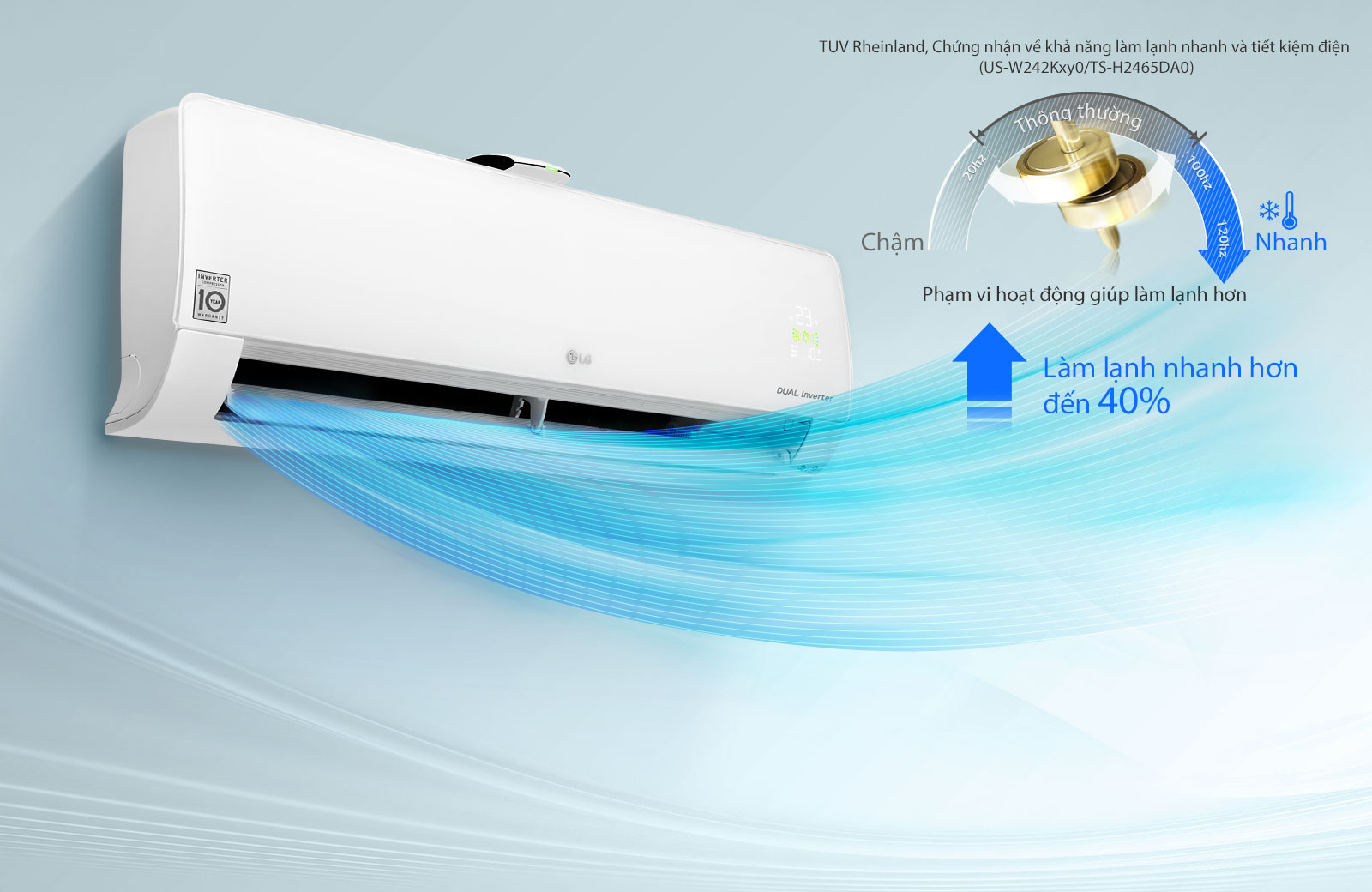 Điều hòa LG 9000BTU 1 chiều Inverter V10APFUV