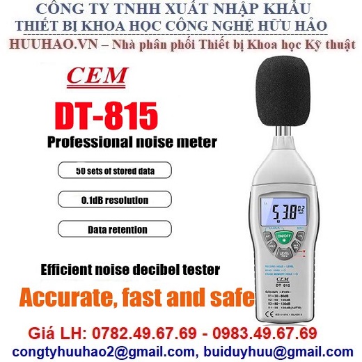 MÁY ĐO ĐỘ ỒN, MÁY ĐO CƯỜNG ĐỘ ÂM THANH CEM DT805