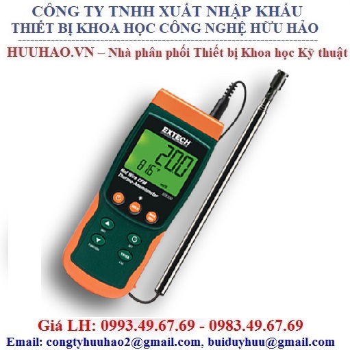 Máy đo lưu lượng, tốc độ gió, đo nhiệt độ Extech SDL350