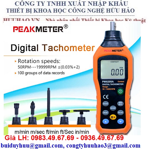 Máy đo tốc độ vòng quay Peakmeter PM6208A