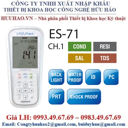 Máy đo Độ dẫn / Điện trở / Độ mặn / TDS Horiba ES-71A-S