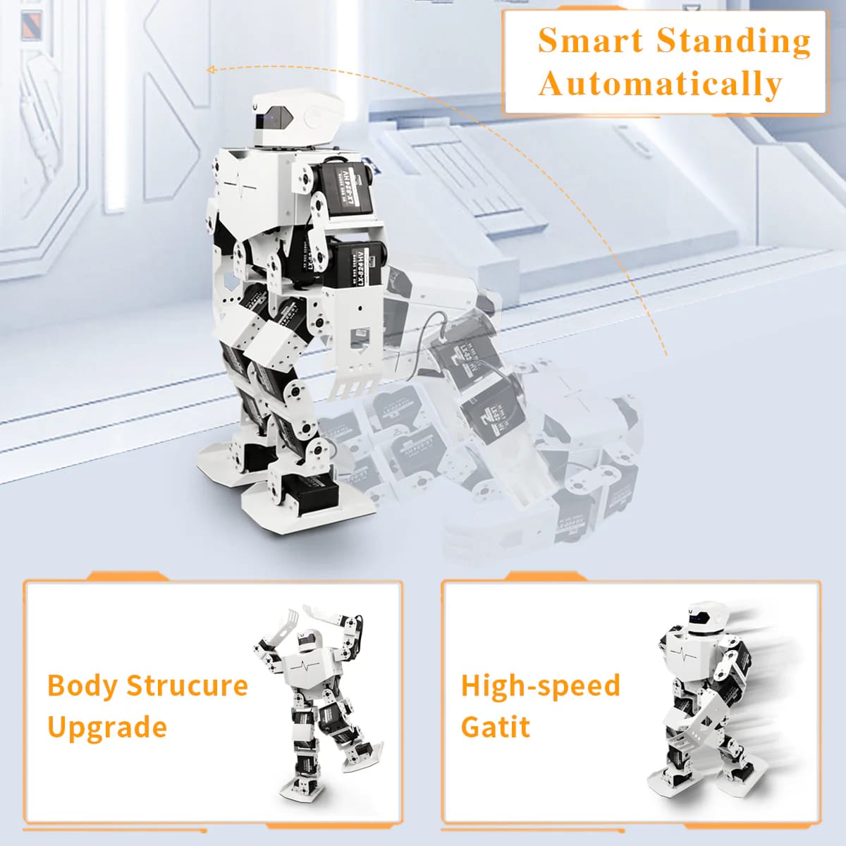 H5S Hiwonder 16DOF Intelligent Humanoid Dancing Robot Supports Entertainmet Display