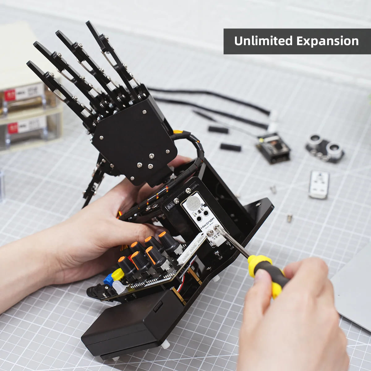 uHand UNO Open Source AI Bionic Robot Hand Bionic Support Somatosensory Control, Arduino Programming (Bàn tay robot bionic nguồn mở hỗ trợ trí tuệ nhân tạo và điều khiển cảm giác, lập trình bằng Arduino)