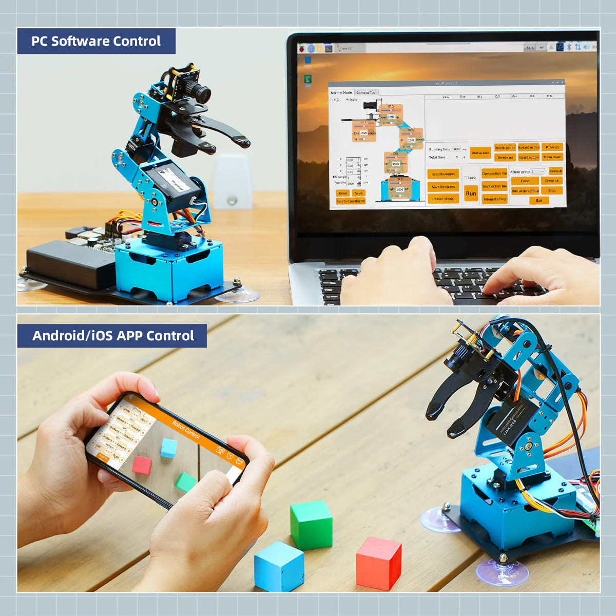 Hiwonder ArmPi mini 5DOF Vision Robotic Arm Powered by Raspberry Pi Support Python, OpenCV Target Tracking for Beginners (Cánh tay robot thị giác hoạt động trên nền tảng Raspberry Pi hỗ trợ Python, theo dõi mục tiêu OpenCV cho người mới bắt đầu)