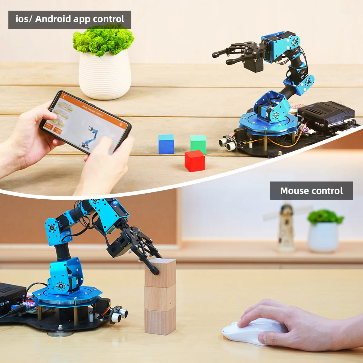 xArm 2.0: Hiwonder New Intelligent Robotic Arm Support Scratch & Python Assemble Programmable Robotic Kit (Bộ dụng cụ lắp rắp cánh tay robot lập trình Scratch và Python)