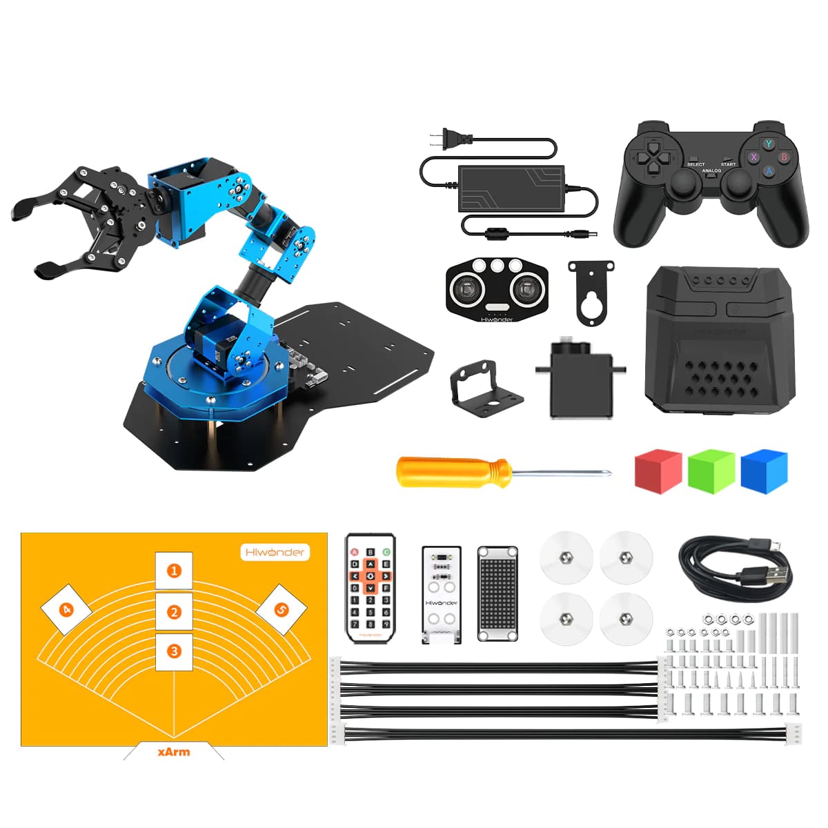 xArm 2.0: Hiwonder New Intelligent Robotic Arm Support Scratch & Python Assemble Programmable Robotic Kit (Bộ dụng cụ lắp rắp cánh tay robot lập trình Scratch và Python)