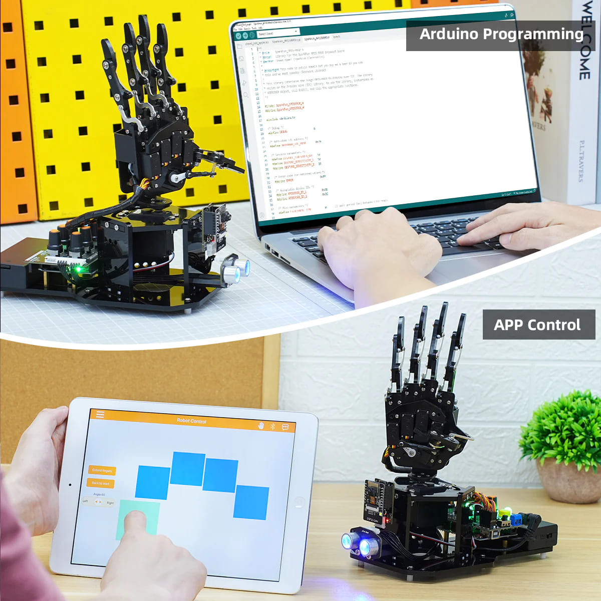 uHand UNO Open Source AI Bionic Robot Hand Bionic Support Somatosensory Control, Arduino Programming (Bàn tay robot bionic nguồn mở hỗ trợ trí tuệ nhân tạo và điều khiển cảm giác, lập trình bằng Arduino)