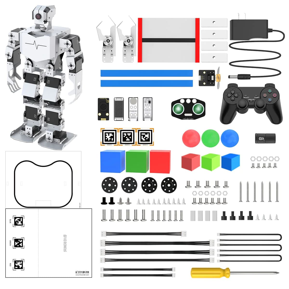 AiNex ROS Education AI Vision Humanoid Robot Powered by Raspberry Pi 4B Biped Inverse Kinematics Algorithm Learning Teaching Kit