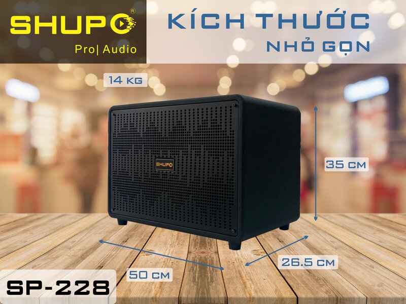 Kích thước Loa Karaoke Xách Tay SHUPO SP-228