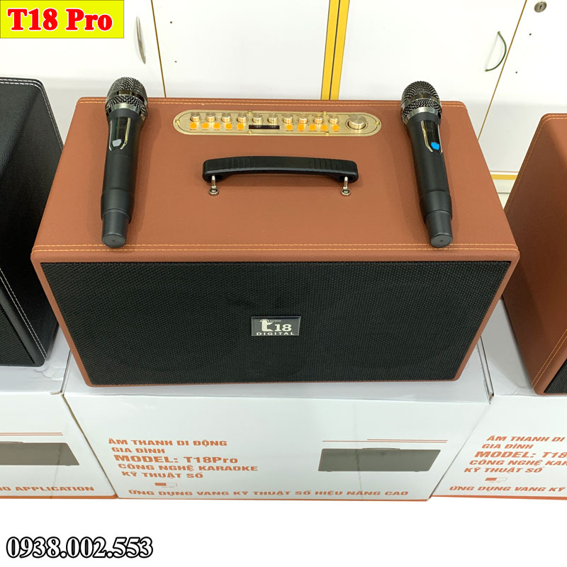 Màu Nâu Loa Karaoke Xách Tay T18 Pro