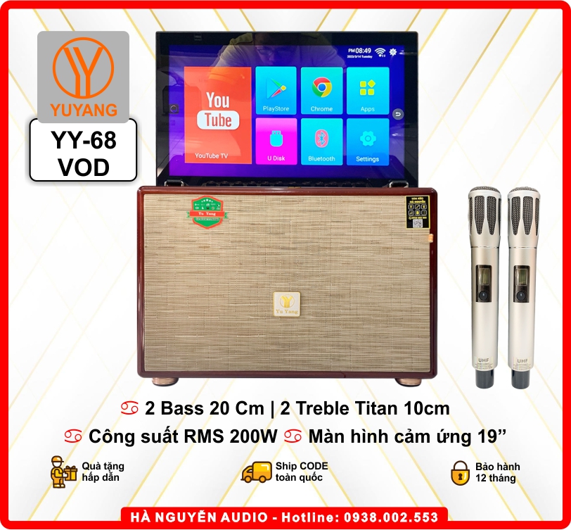 Loa Kéo có Màn Hình Cảm Ứng Xách Tay YY 68 VOD