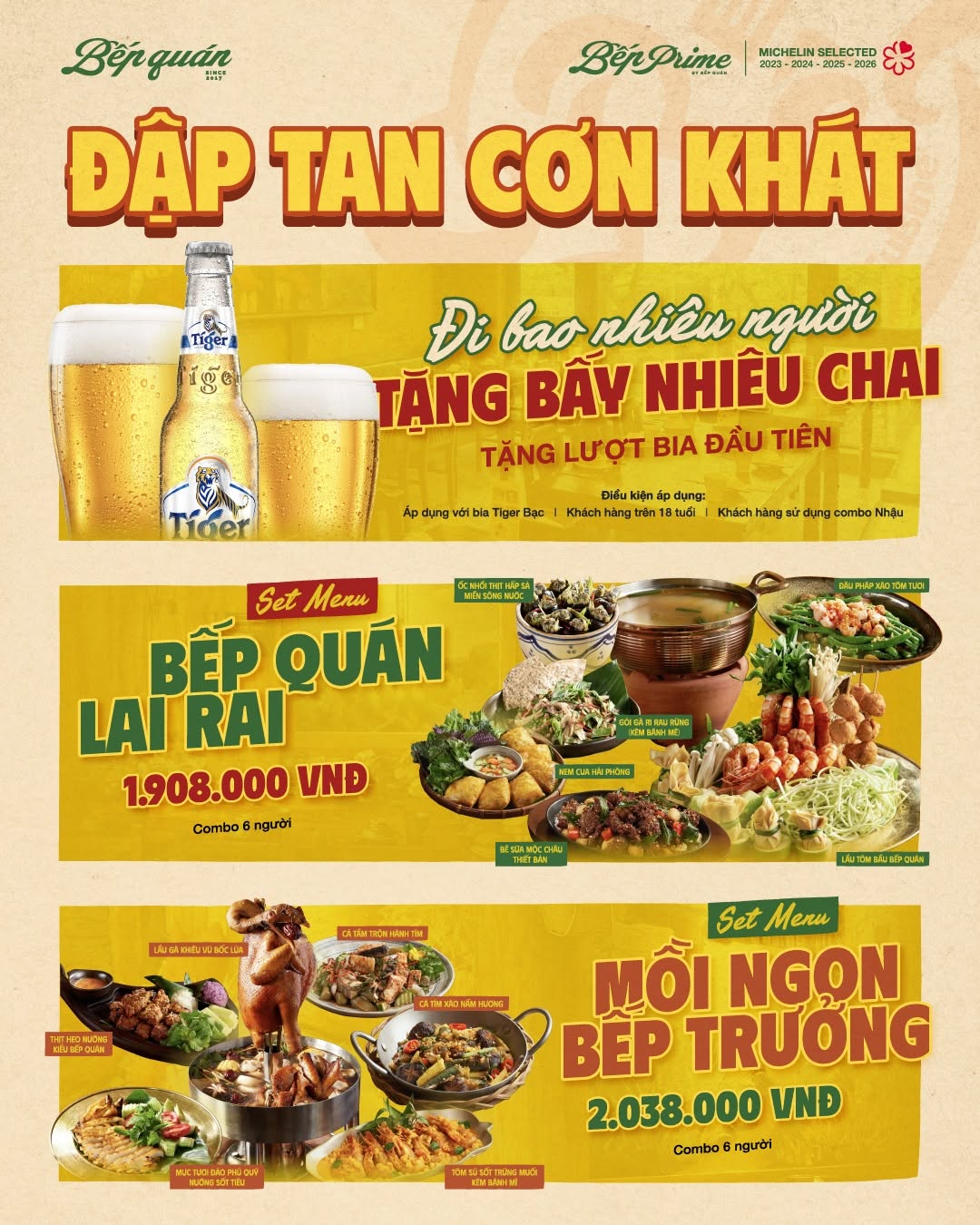 Đi Bao Nhiêu Người, Bếp Quán Tặng Bấy Nhiêu Chai Tiger Bạc!