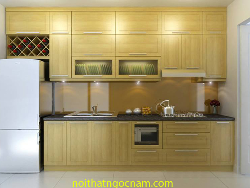 Mẫu thiết kế tủ bếp sồi nga