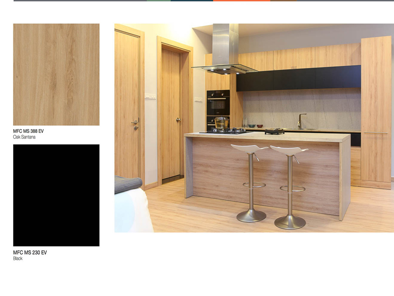 Tủ bếp laminate vân gỗ