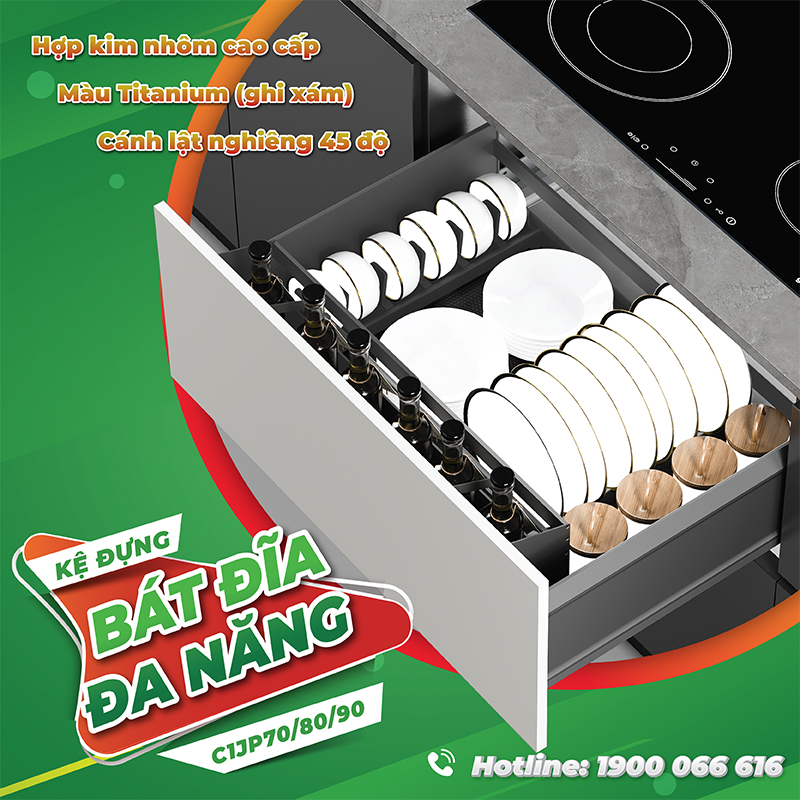 KỆ ĐỰNG BÁT ĐĨA ĐA NĂNG C1JP70, 80, 90